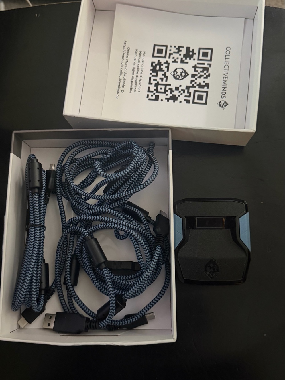 Blue/Black Multi‑Connector Charging Cable Kit